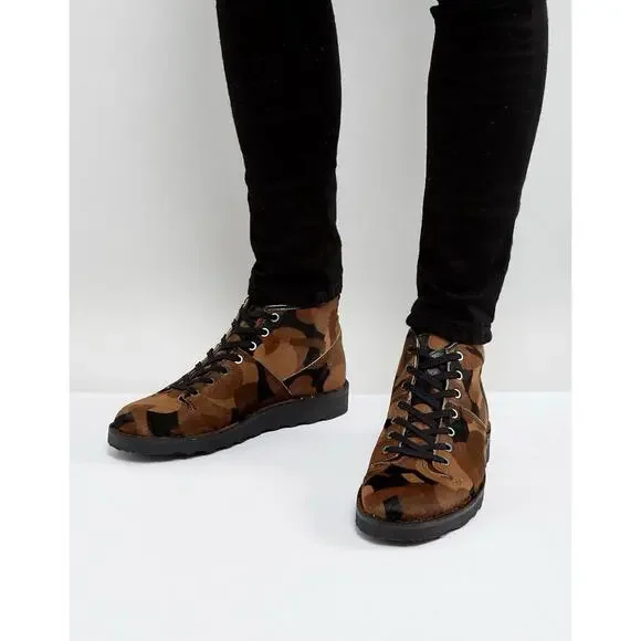 Rare NEW Paul Smith High Top Leather & Pony Hair Sneakers
